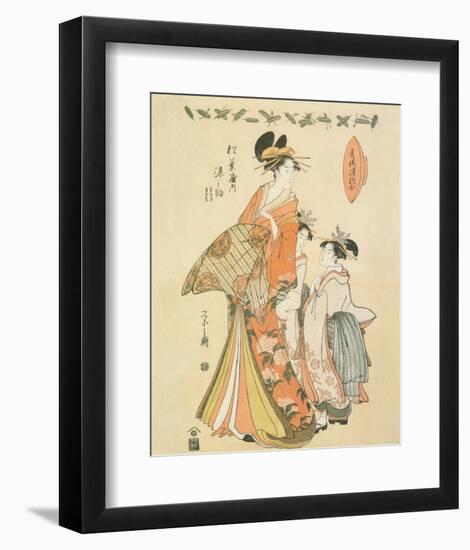 Courtesan Somenosuke of Matsubaya-Hosoda Eishi-Framed Premium Giclee Print