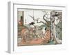 Courtesan Watching a Young Apprentice in Bed, Japanese Wood-Cut Print-Lantern Press-Framed Art Print