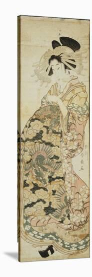 Courtesan Wearing Dragon Pattern Kimono-Katsukawa Shunsen-Stretched Canvas