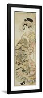 Courtesan Wearing Dragon Pattern Kimono-Katsukawa Shunsen-Framed Giclee Print