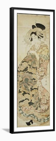 Courtesan Wearing Dragon Pattern Kimono-Katsukawa Shunsen-Framed Giclee Print