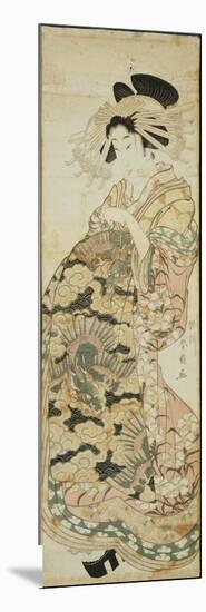 Courtesan Wearing Dragon Pattern Kimono-Katsukawa Shunsen-Mounted Giclee Print