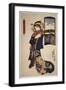 Courtesan Wearing Kimono Decorated Using Shibori Technique-null-Framed Giclee Print