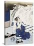 Courtesan Wearing Yukata (Blue and White Cotton Kimono)-null-Stretched Canvas