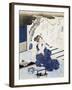 Courtesan Wearing Yukata (Blue and White Cotton Kimono)-null-Framed Giclee Print