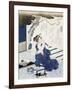 Courtesan Wearing Yukata (Blue and White Cotton Kimono)-null-Framed Giclee Print