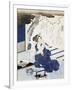 Courtesan Wearing Yukata (Blue and White Cotton Kimono)-null-Framed Giclee Print