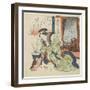 Courtesan with a Pekinese Dog-Toyota Hokkei-Framed Giclee Print