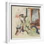 Courtesan with a Pekinese Dog-Toyota Hokkei-Framed Giclee Print