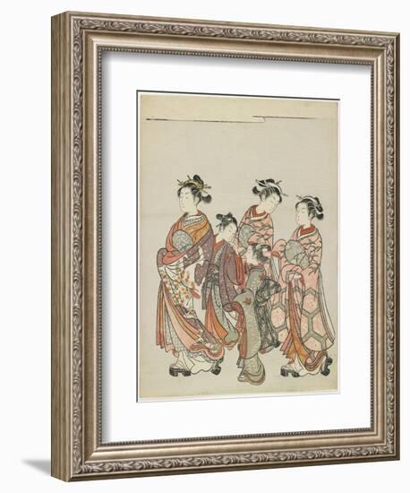 Courtesan with Attendants on Parade, after 1766-Suzuki Harunobu-Framed Giclee Print