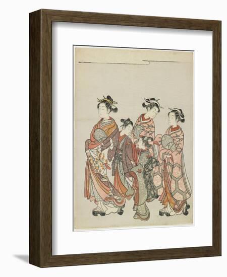 Courtesan with Attendants on Parade, after 1766-Suzuki Harunobu-Framed Giclee Print