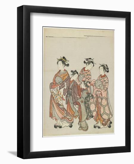 Courtesan with Attendants on Parade, after 1766-Suzuki Harunobu-Framed Giclee Print