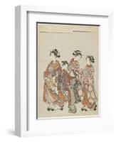 Courtesan with Attendants on Parade, after 1766-Suzuki Harunobu-Framed Giclee Print