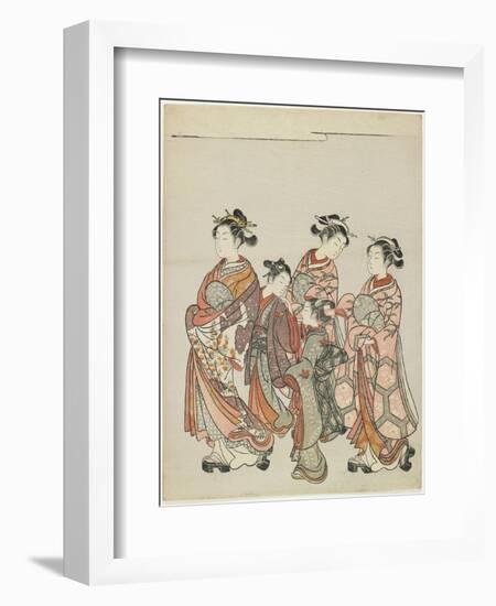 Courtesan with Attendants on Parade, after 1766-Suzuki Harunobu-Framed Giclee Print