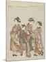 Courtesan with Attendants on Parade, after 1766-Suzuki Harunobu-Mounted Giclee Print