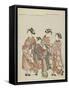 Courtesan with Attendants on Parade, after 1766-Suzuki Harunobu-Framed Stretched Canvas