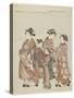 Courtesan with Attendants on Parade, after 1766-Suzuki Harunobu-Stretched Canvas