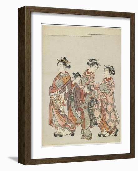 Courtesan with Attendants on Parade, after 1766-Suzuki Harunobu-Framed Giclee Print