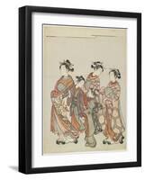 Courtesan with Attendants on Parade, after 1766-Suzuki Harunobu-Framed Giclee Print