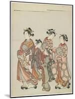 Courtesan with Attendants on Parade, after 1766-Suzuki Harunobu-Mounted Giclee Print