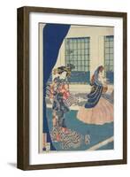 Courtesans in a Western-Style Building of Yokohama-Utagawa Sadahide-Framed Giclee Print