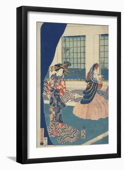 Courtesans in a Western-Style Building of Yokohama-Utagawa Sadahide-Framed Giclee Print