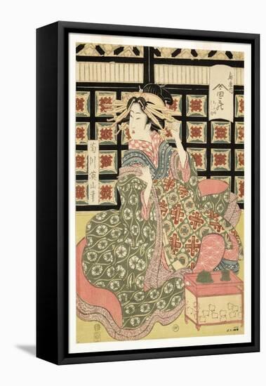 Courtesans of the Ogiya Brothel, C.1810-15-Kikukawa Eizan-Framed Stretched Canvas