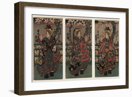 Courtesans Shigeoka, Sugatano and Hanamurasaki-null-Framed Giclee Print