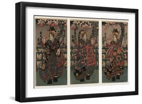 Courtesans Shigeoka, Sugatano and Hanamurasaki-null-Framed Giclee Print