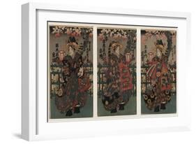 Courtesans Shigeoka, Sugatano and Hanamurasaki-null-Framed Giclee Print