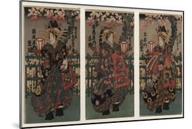 Courtesans Shigeoka, Sugatano and Hanamurasaki-null-Mounted Giclee Print