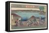 Courtesans Viewing Cherry Blossoms at Horaitei in Ikenohata, C. 1835-1842-Utagawa Hiroshige-Framed Stretched Canvas