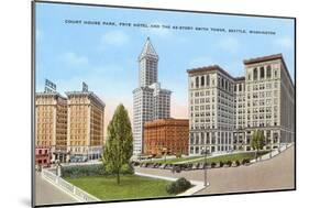 Courthouse and Downtown, Seattle, Washington-null-Mounted Art Print