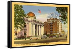 Courthouse and Hotel Riverside, Reno, Nevada-null-Framed Stretched Canvas