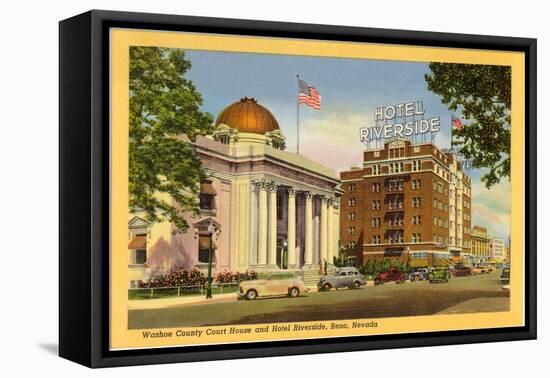 Courthouse and Hotel Riverside, Reno, Nevada-null-Framed Stretched Canvas