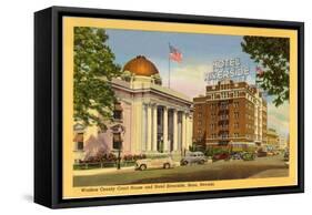 Courthouse and Hotel Riverside, Reno, Nevada-null-Framed Stretched Canvas