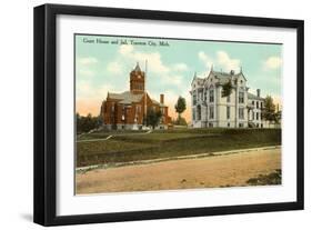 Courthouse and Jail, Traverse City, Michigan-null-Framed Art Print