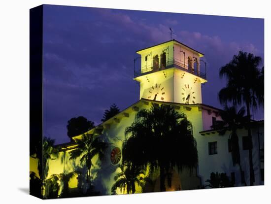 Courthouse at Dusk, Santa Barbara, California, USA-Savanah Stewart-Stretched Canvas