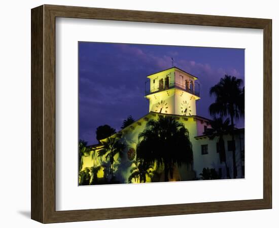 Courthouse at Dusk, Santa Barbara, California, USA-Savanah Stewart-Framed Photographic Print