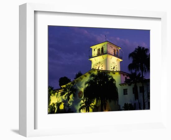 Courthouse at Dusk, Santa Barbara, California, USA-Savanah Stewart-Framed Photographic Print