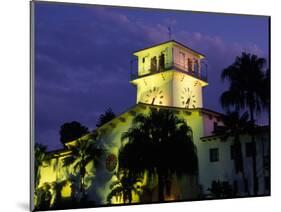 Courthouse at Dusk, Santa Barbara, California, USA-Savanah Stewart-Mounted Photographic Print