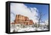 Courthouse Butte after a snow storm near Sedona, Arizona, United States of America, North America-Michael Nolan-Framed Stretched Canvas