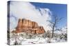 Courthouse Butte after a snow storm near Sedona, Arizona, United States of America, North America-Michael Nolan-Stretched Canvas