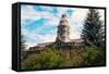 Courthouse in Aspen-benkrut-Framed Stretched Canvas