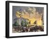 Courthouse Square Engulfed in Flames During the Chicago Fire, 1871-null-Framed Giclee Print