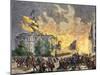 Courthouse Square Engulfed in Flames During the Chicago Fire, 1871-null-Mounted Giclee Print