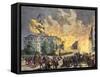 Courthouse Square Engulfed in Flames During the Chicago Fire, 1871-null-Framed Stretched Canvas