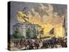 Courthouse Square Engulfed in Flames During the Chicago Fire, 1871-null-Stretched Canvas