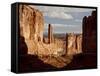 Courthouse Towers and Park Avenue, Arches National Park, Utah, USA-null-Framed Stretched Canvas