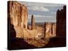 Courthouse Towers and Park Avenue, Arches National Park, Utah, USA-null-Stretched Canvas